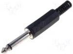 ЖАК JC-011 Конектор:Жак 6,3 mm; щепсел; мъжки; запояване,на кабел   Конектори жак O6,3 mm със защита на кабела